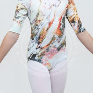 Ballet leotard, 3/4 sleeve with print