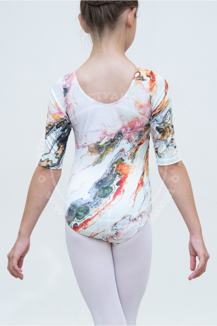 Ballet leotard, 3/4 sleeve with print Ballet leotard, 3/4 sleeve with print